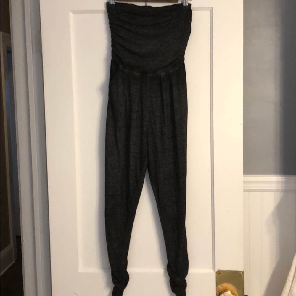 Strapless Marl Grey Jumpsuit